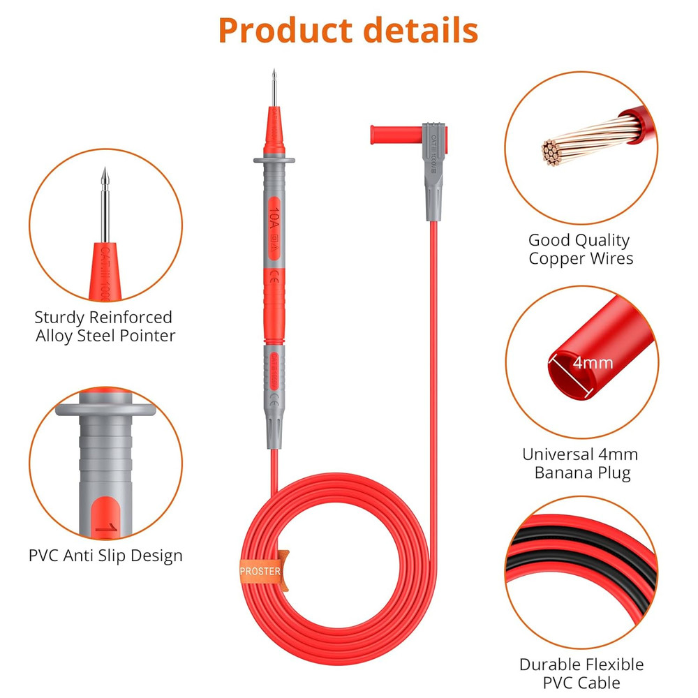 Multimeter Test Leads Kit 26Pcs - Multi Testers Replacement Test Leads with A...