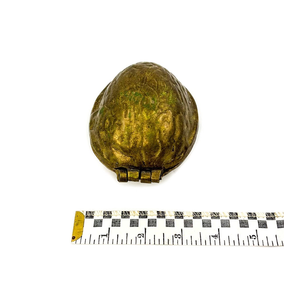 Vintage Solid Brass Heavy Walnut-Shaped Nut Cracker w Sturdy Hinge - Becara