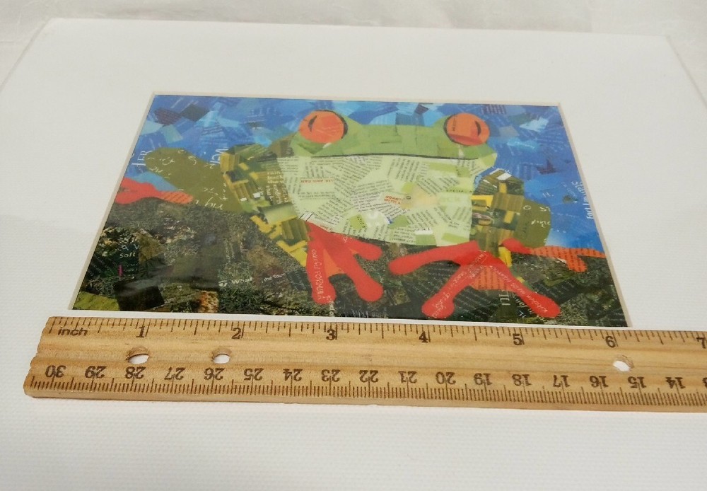 Charla Steele Collage Frog Artwork - Signed