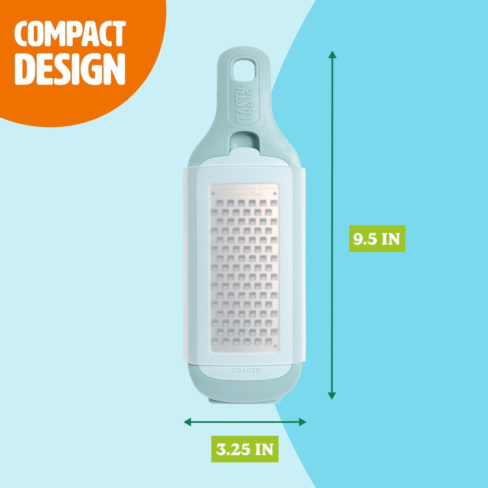 Interchangeable Grater with Storage Box, Includes Coarse & Fine Stainless Ste...