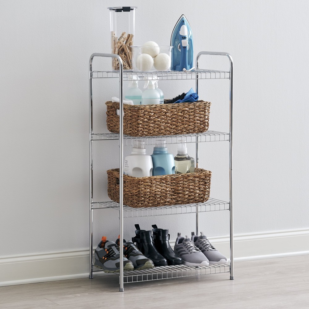 Freestanding 4-Tier Multipurpose Wire Shelving Unit Adjustable Organizer Rack