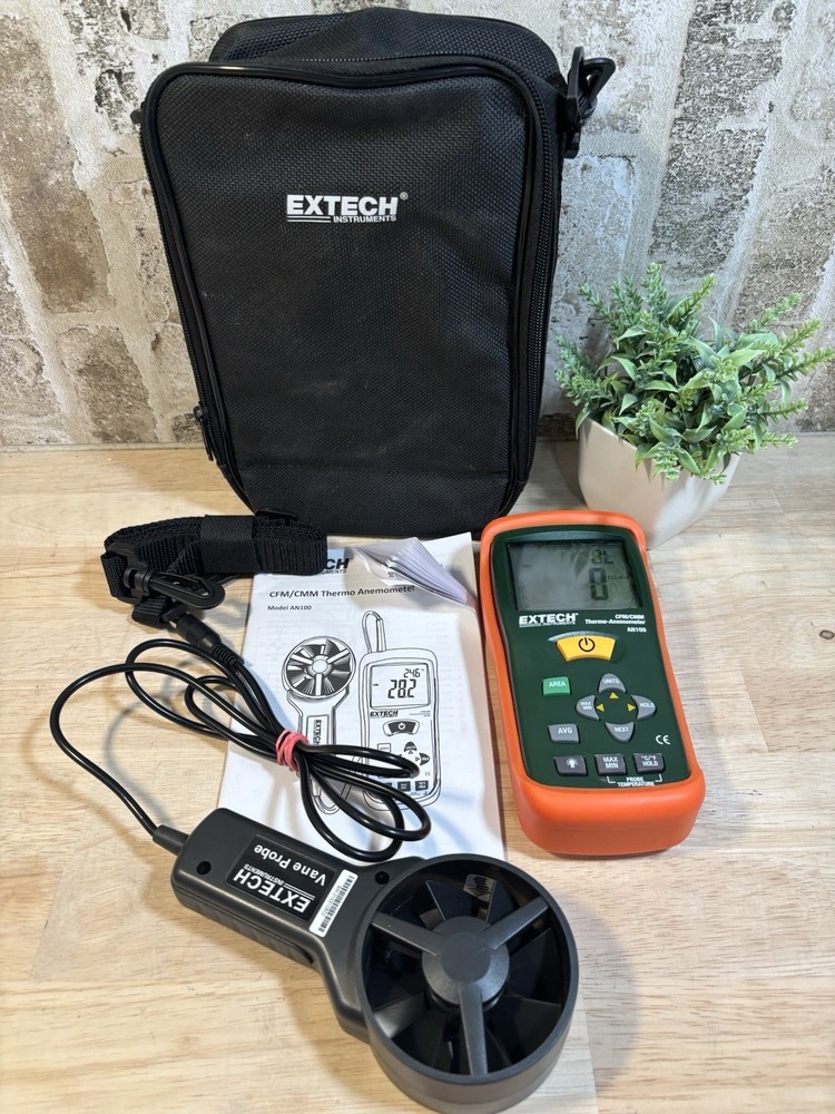 ⭐️Extech AN100⭐️Vane Anemometer with Backlight, Temp, Hold, Max/Min⭐️Working⭐️