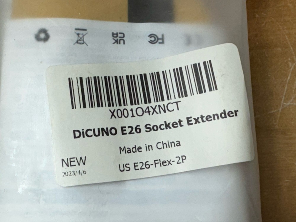 4 QTY - DiCUNO E26 Light Socket Extender LOT