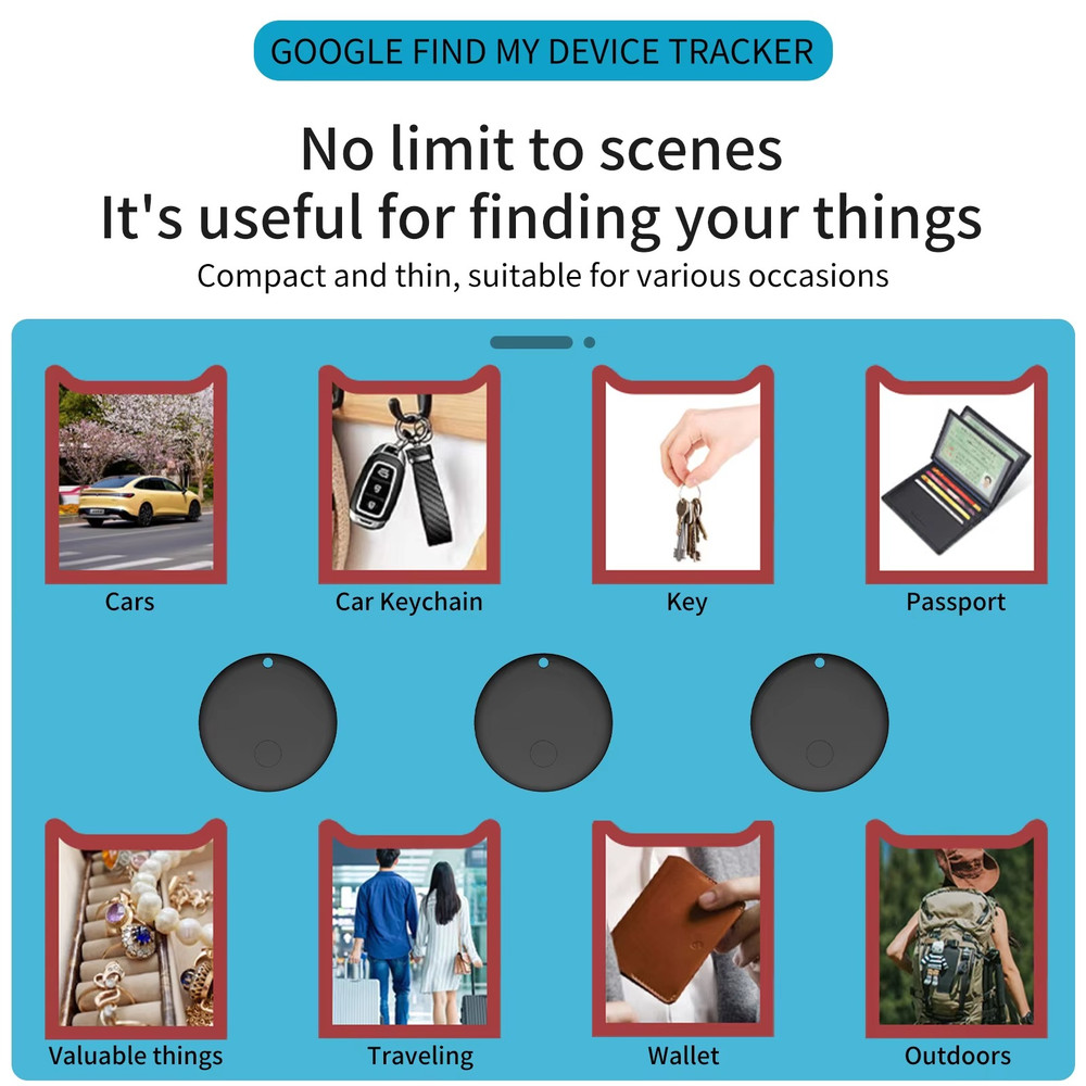 Smart Tag GPS Tracker Work With Android Find My Google Certified Bluetooth Locat