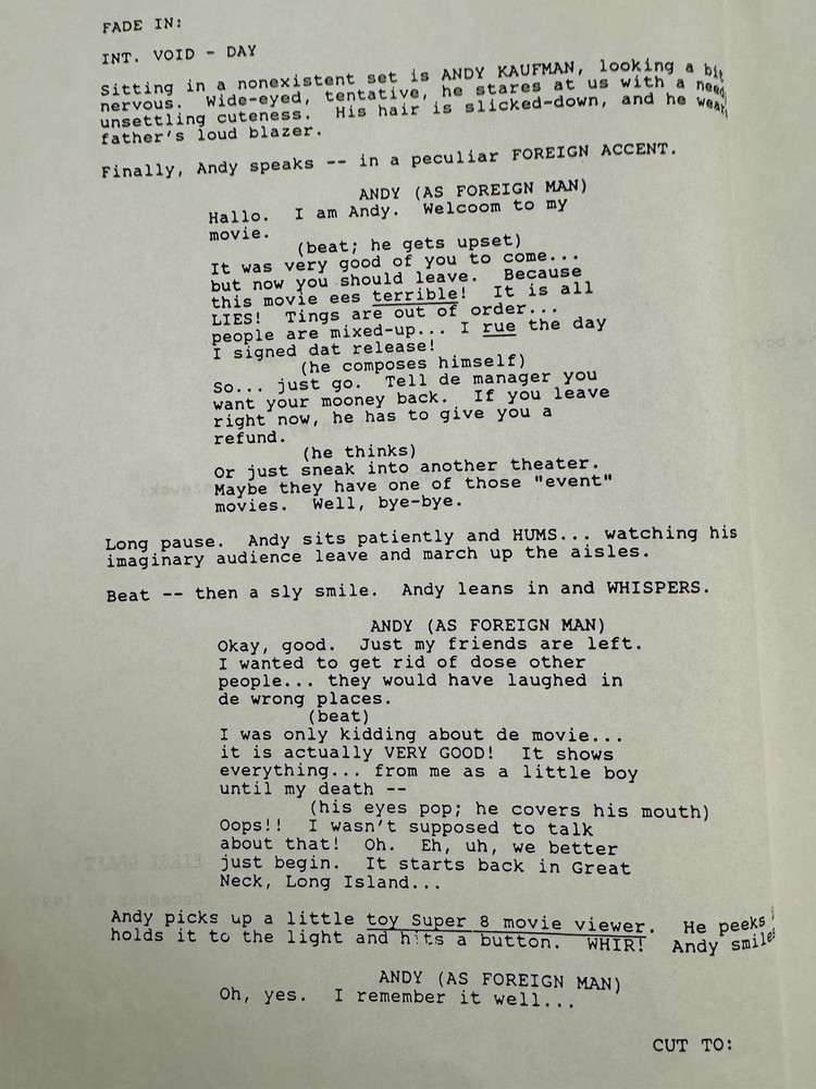 Man In The Moon, Original First Draft, CAA, Script, 1997, Alexander/Karaszewski