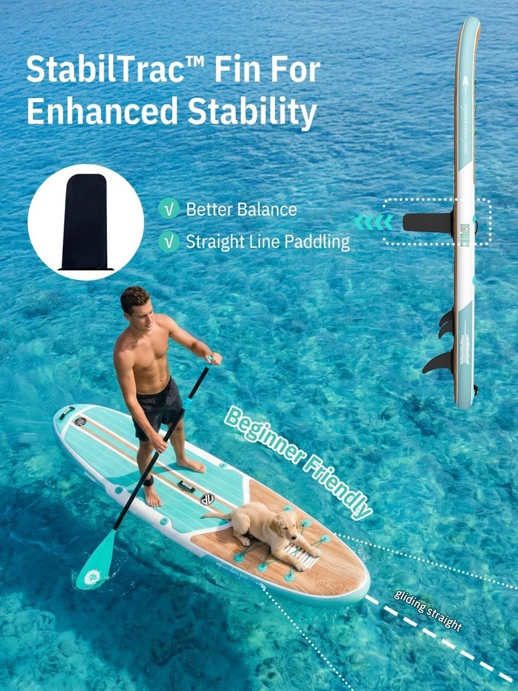 10'6" Inflatable Paddle Board with Complete SUP Accessories - Refreshing Mint