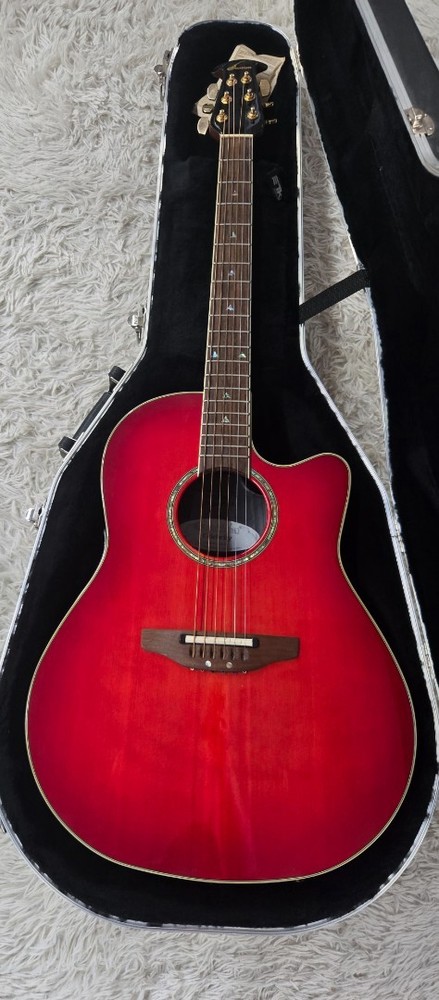 Ovation Celebrity CSE24 6-string Acou/Ele Guitar in Ruby Red with Hardshell Case
