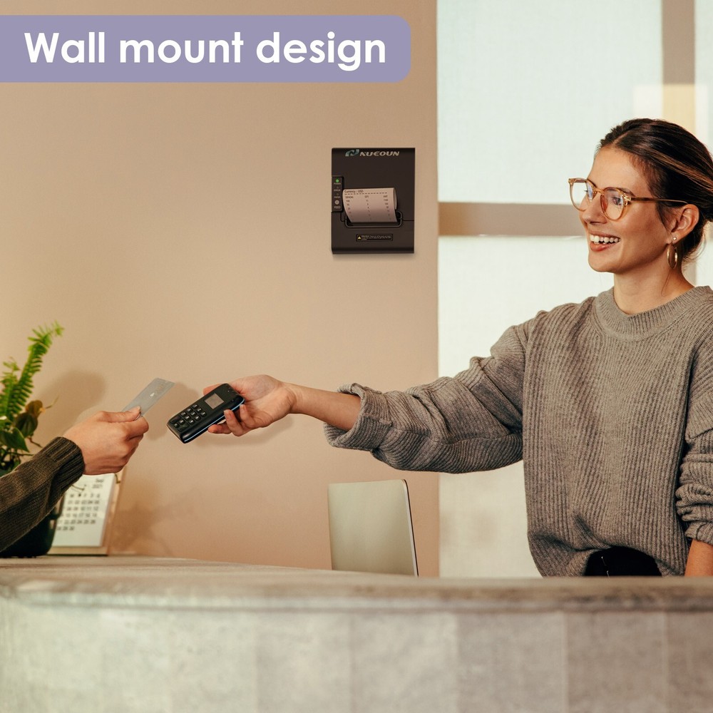 Thermal Receipt Printer 80mm POS Label Printer Serial USB Network Interface