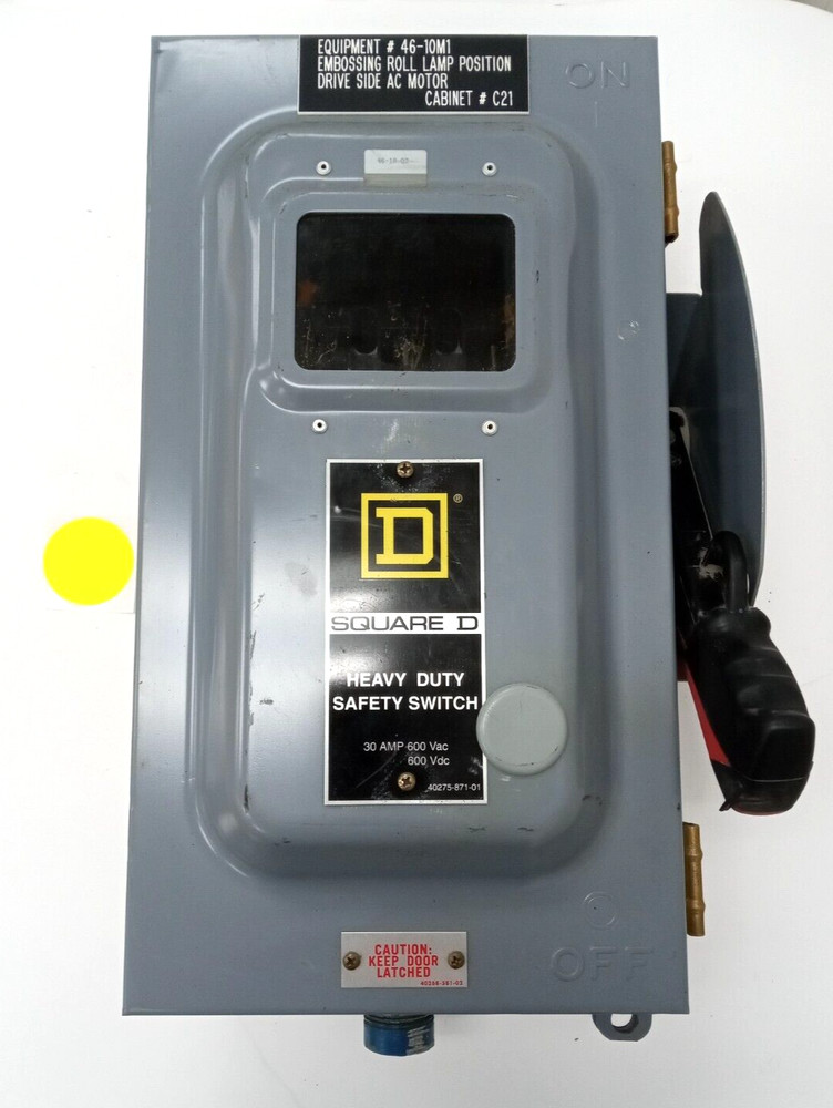 SQUARE D HU3612AWKVWEI2ZB2BA2 HEAVY DUTY SAFETY SWITCH