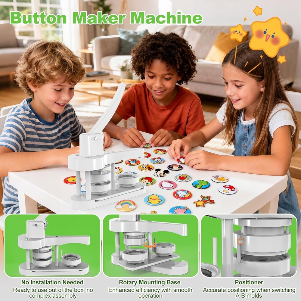 Button Maker Machine 58mm, Easy DIY Pin Maker Machine, No Setup Button Maker ...