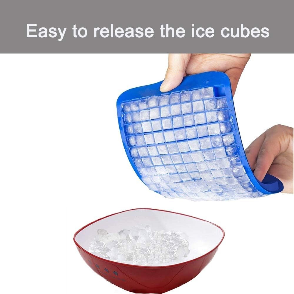 Effortless Ice Release Silicone Cube Trays: 160 Mini Cubes for Refreshing Drinks