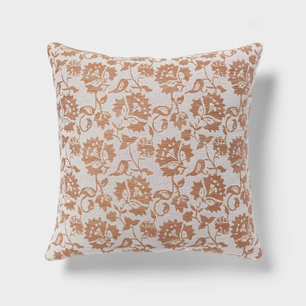 Printed Floral Dec Pillow Euro Brown - Threshold