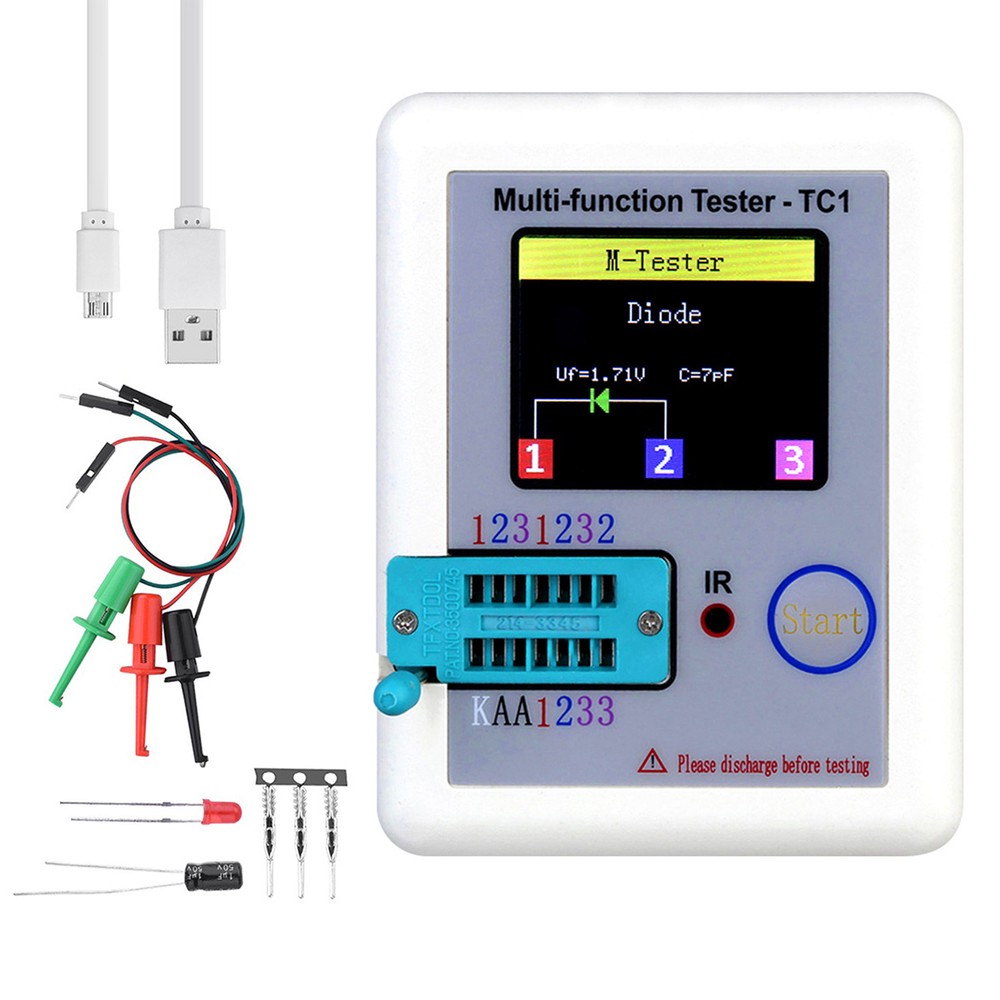 Colorful Display Capacitor Resistor Diode Triode Transistor Tester Meter P0G3