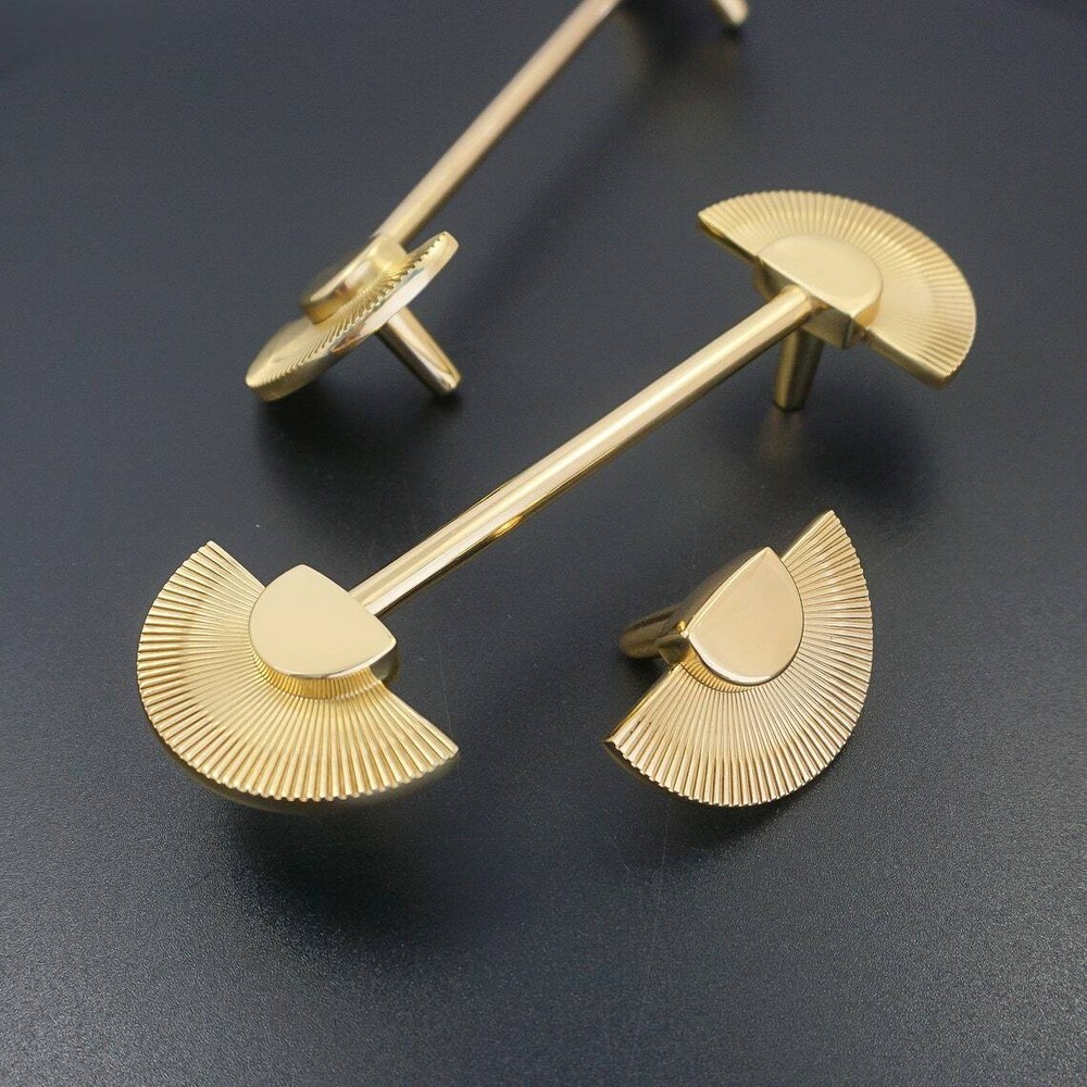 3.78" 5"Double Semicircle Brass Drawer Pull Cabinet Handle Dresser Wardrobe Pull