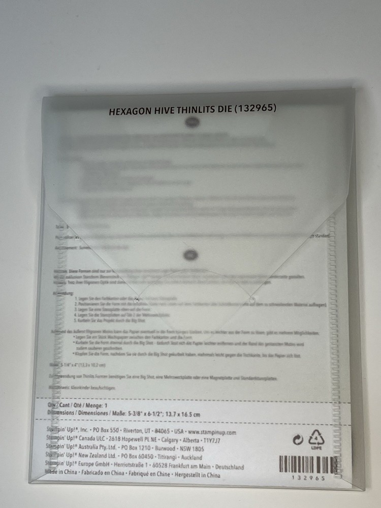Stampin’ Up! Hexagon Hive Thinlits Die 132965