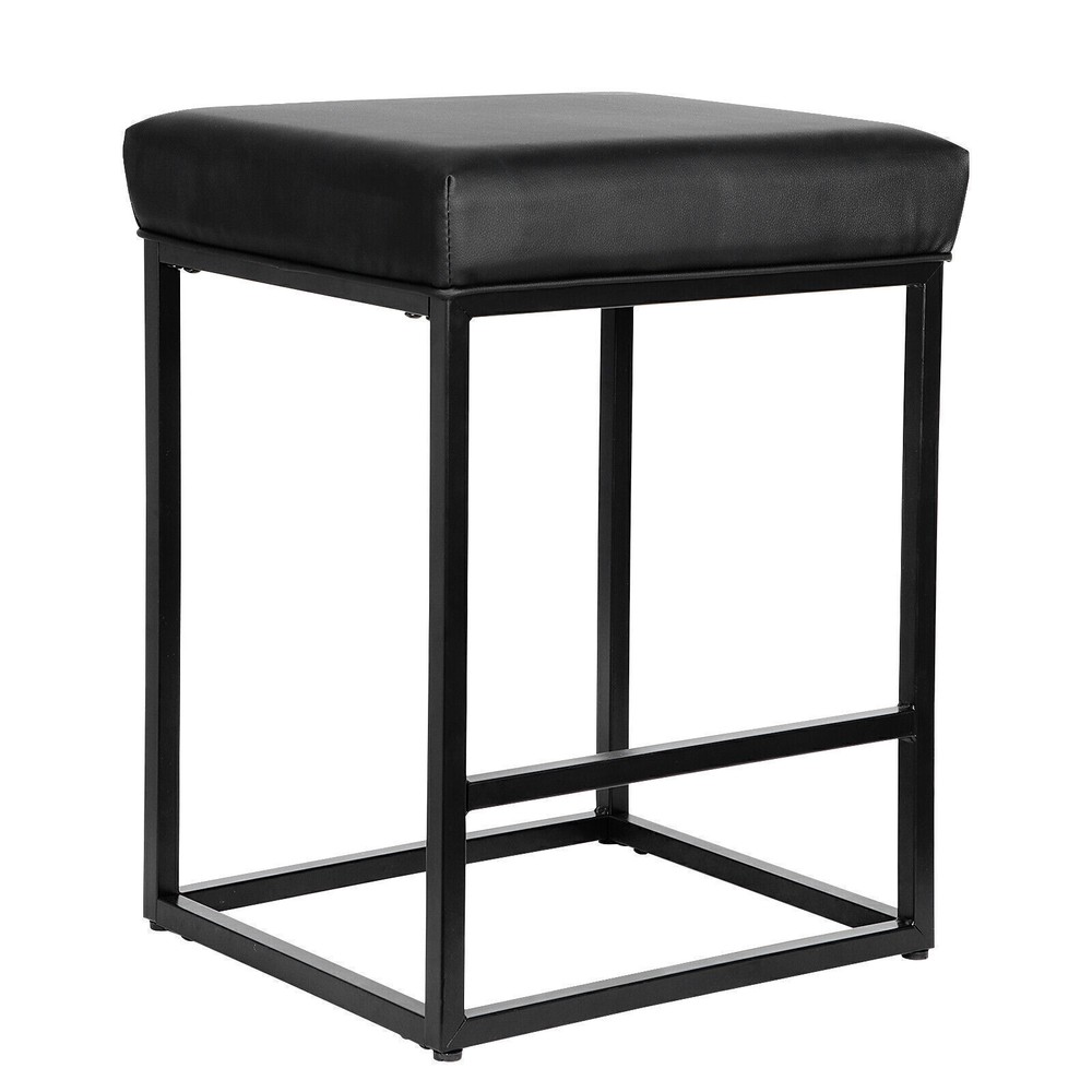 Set of 2 for Kitchen Counter Backless Modern Square Barstools Support 330 LBS