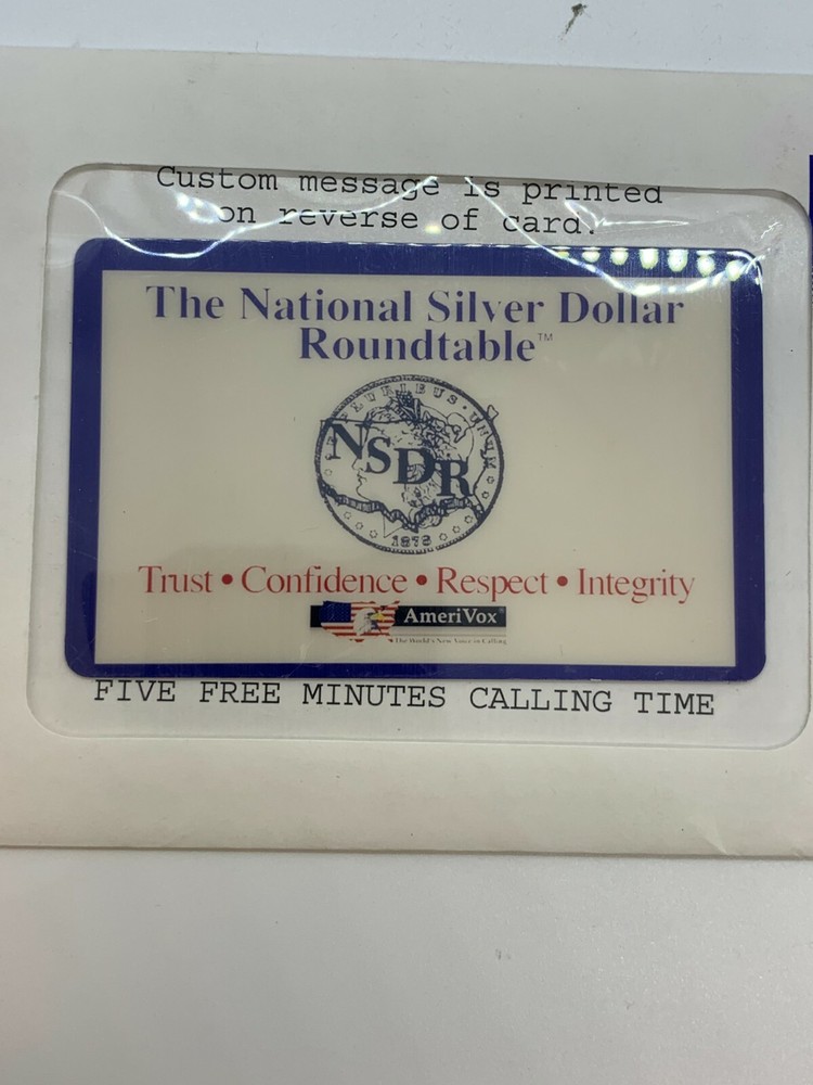 The National Silver Dollar Roundtable Ameri Vox Phone Card In Original Envelope