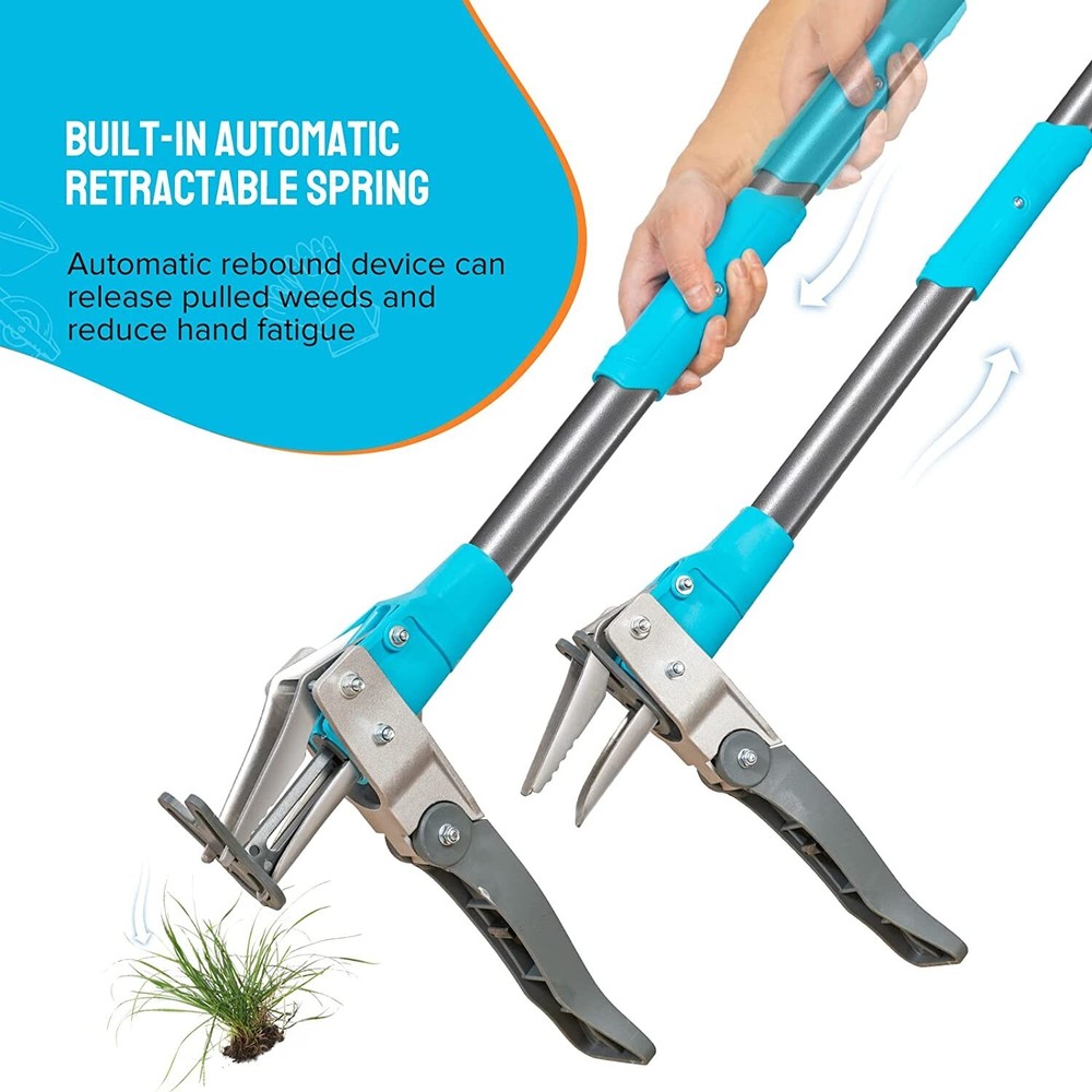 Weed Puller Tool 40in-Long Standing Weeder, Garden Weeding Tools with 3-Claws