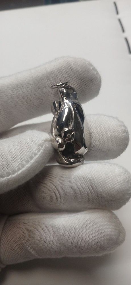 Boxing gloves plain 925 silver pendant
