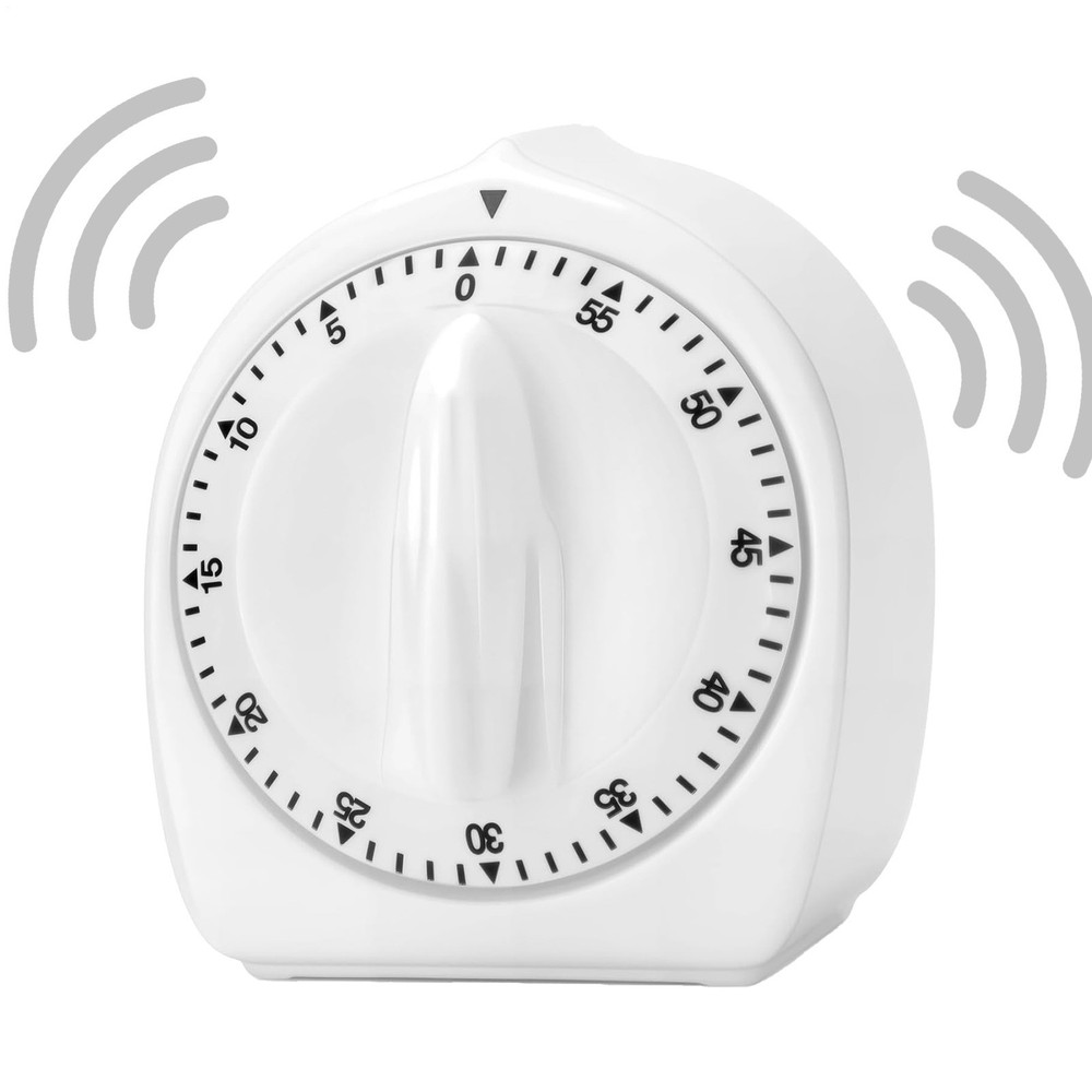 Cooking Timer for Elderly 60-Min Manual Wind Up Countdown Visual Baking