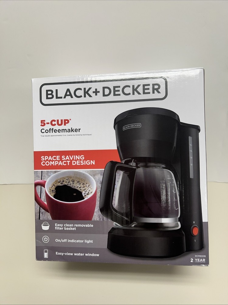 BLACK+DECKER 5-Cup Coffeemaker, Black New