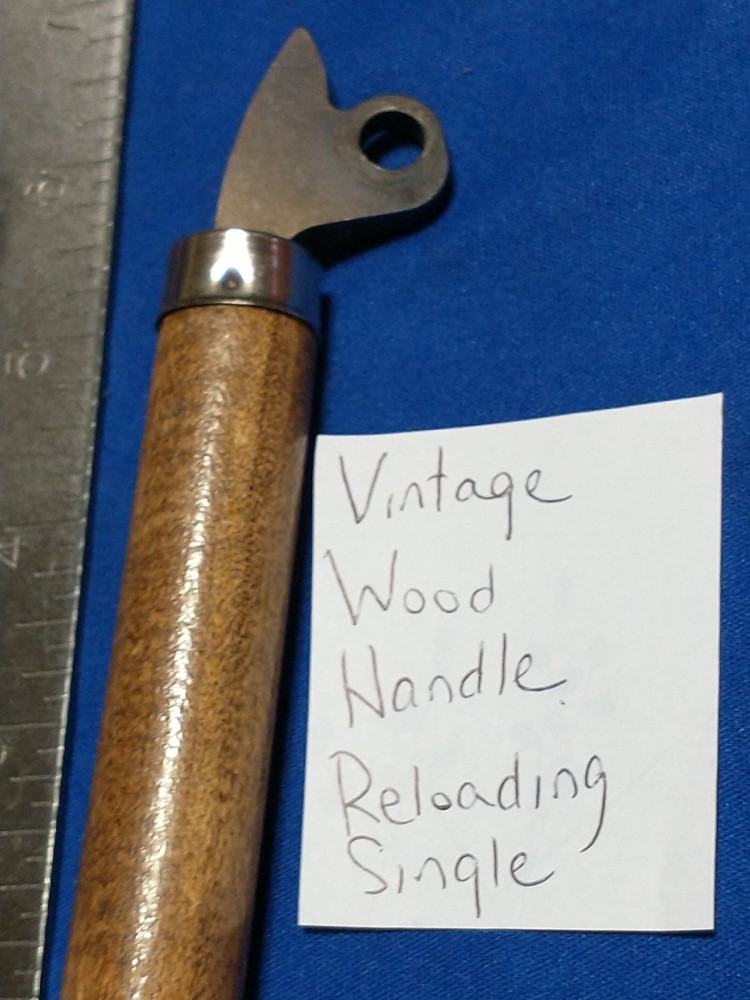 VINTAGE WOOD HANDLE RELOADING? SINGLE HANDLE 6 1/4"
