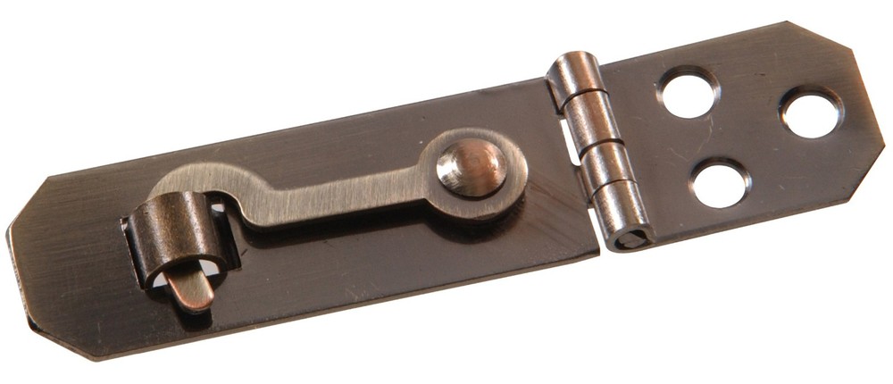 Hillman 852402 3/4” Solid Brass Hasp w/ Hook Antique Brass Hardware Essentials