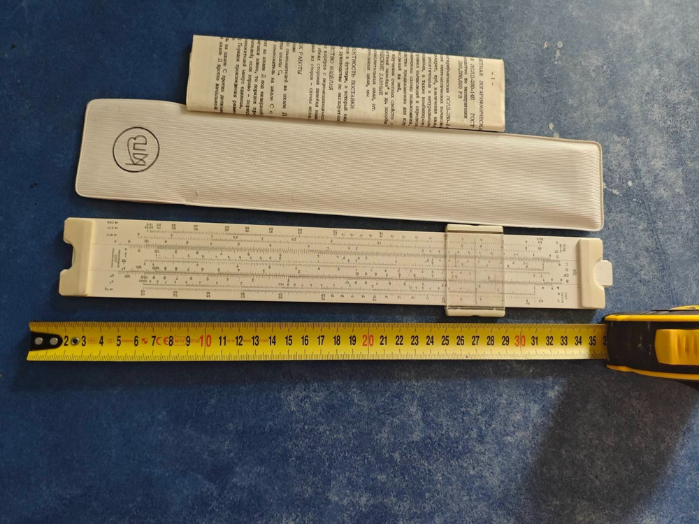 Vintage Soviet Slide Ruler Logarithmic USSR in Original Case
