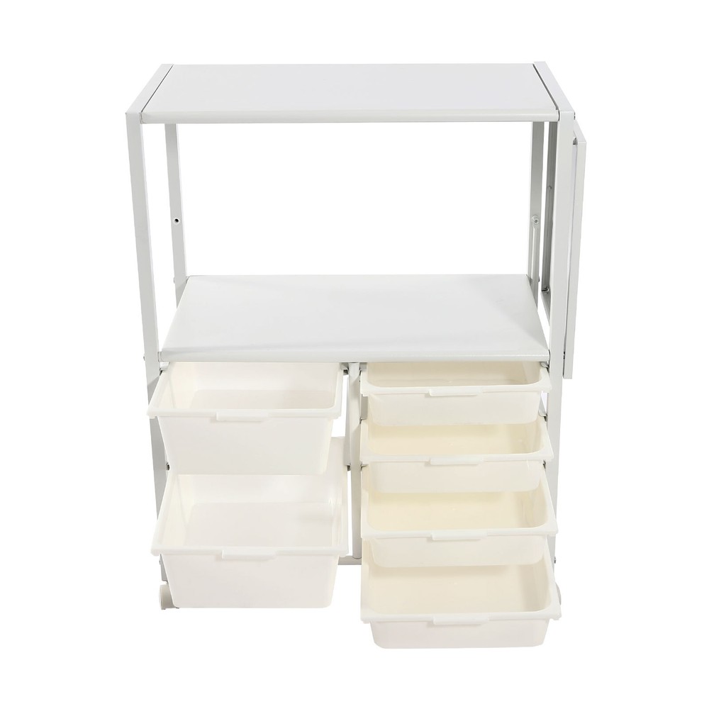 2-tier Storage Rack Organizer Shelf Freestanding Space Saver Storage Shelf White