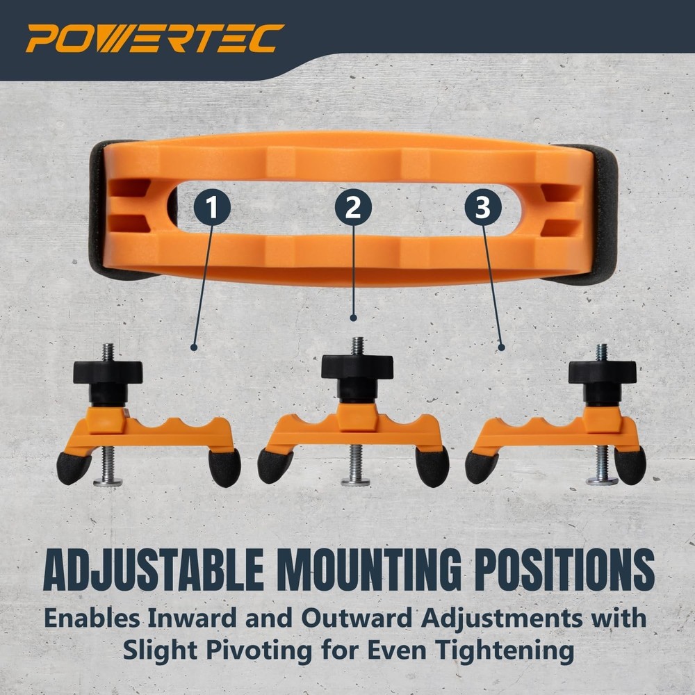 POWERTEC 2PK Adjustable Mini Hold Down Clamps, Multi-Positionable T Black