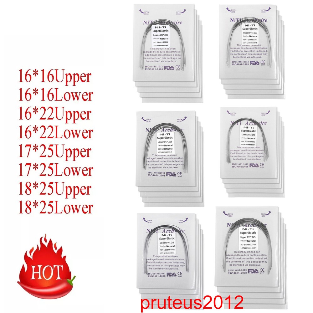 10 Packs Dental Orthodontic Super Elastic Niti Arch Wire Rectangular Nature Form