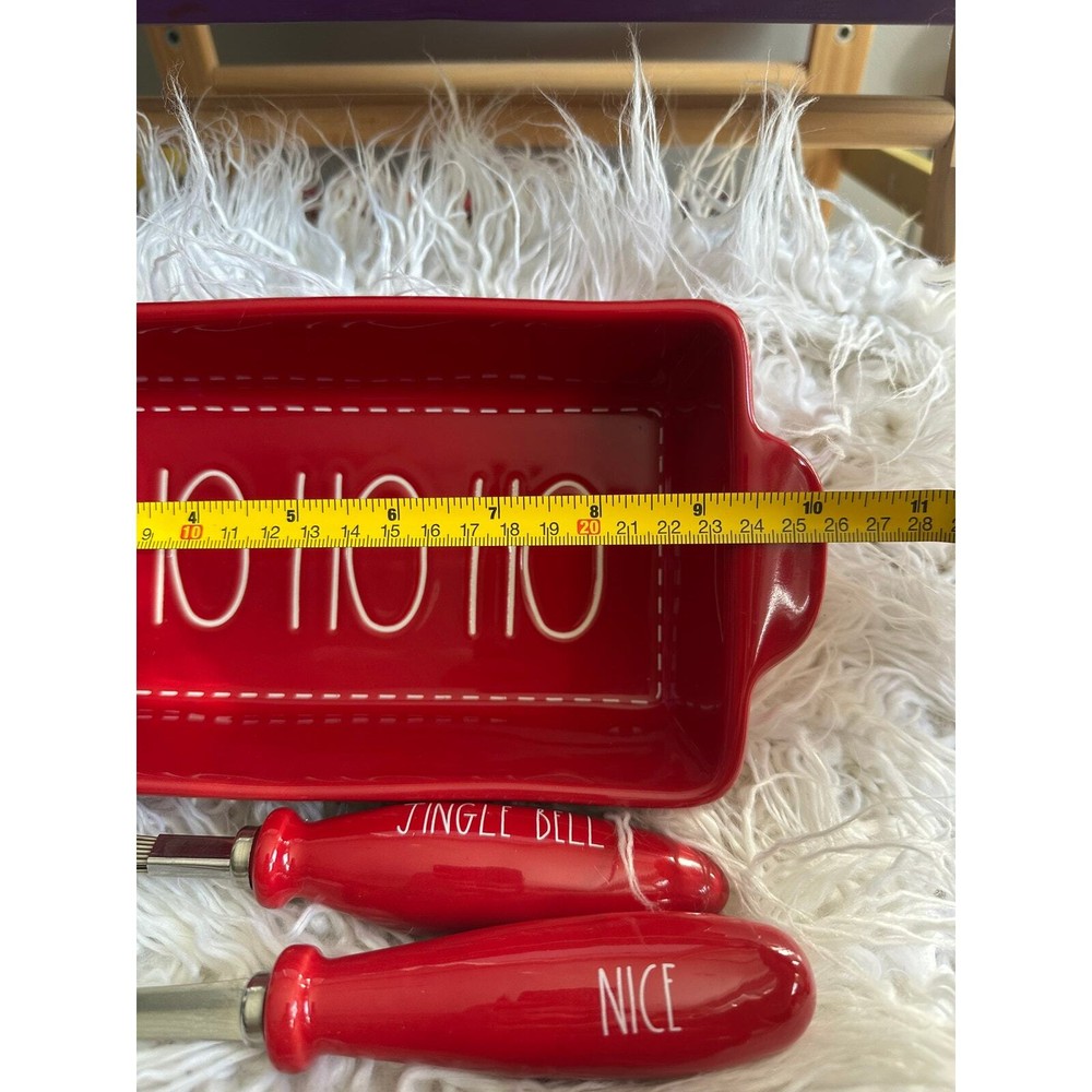 Rae Dunn Bake Dish serving Red spoons and whisk Set