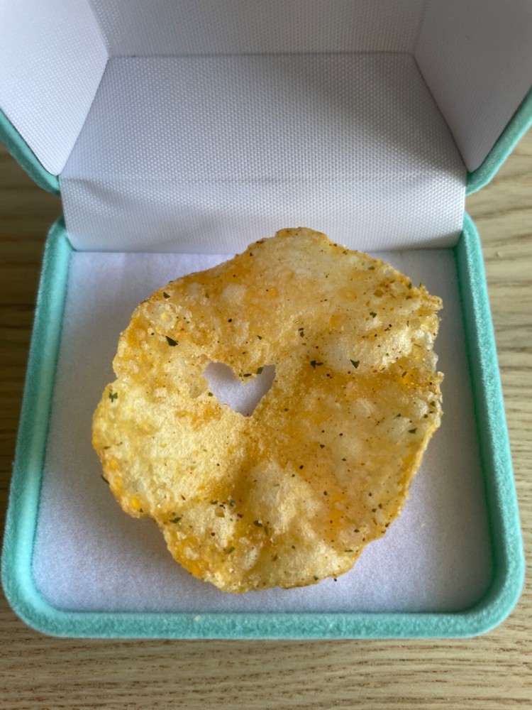 RARE heart shaped kettle jalapeño potato chip