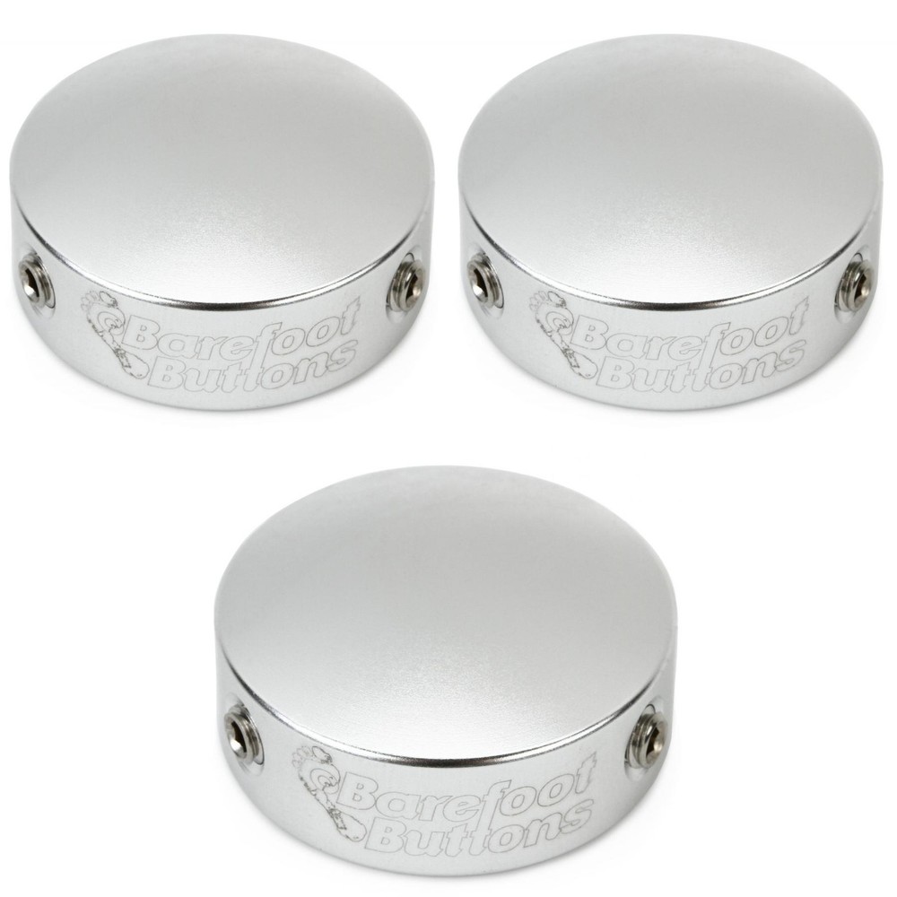 Barefoot Buttons V1 Standard Footswitch Cap - Silver (3-pack)
