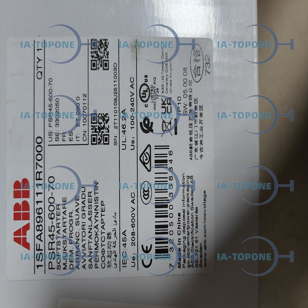 New In Box ABB PSR45-600-70 Soft Starter