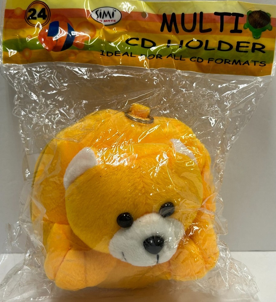 Hamburger Bear Monkey CD DVD Zipper Storage Case Disc Holder Plush Stuffed Toy
