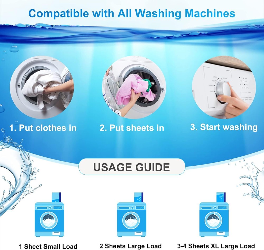 Laundry Detergent Sheets 200 Sheets Fresh Linen Scent Washing Detergent Strips