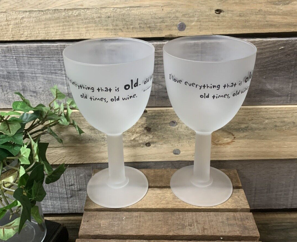 Set of Two “I Love Everything Old” Wine Goblets