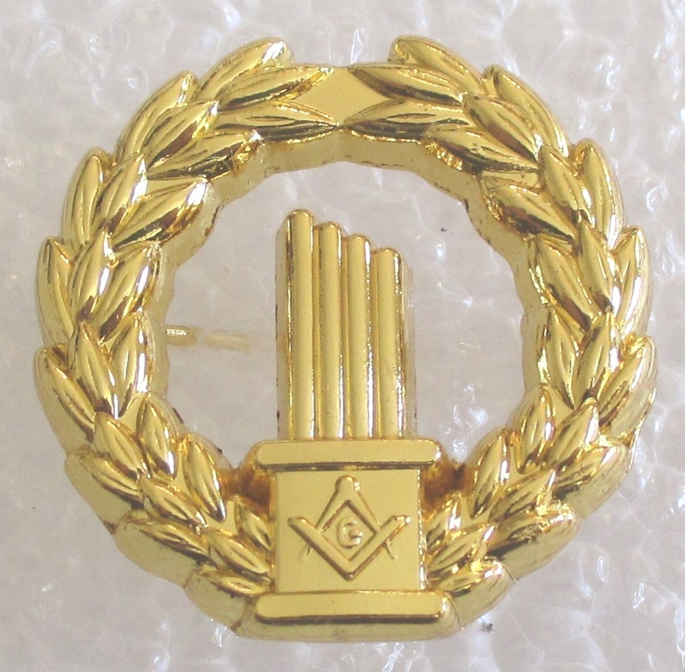 Mason Widow Broken Column Mourning Brooch - Masonic Pin