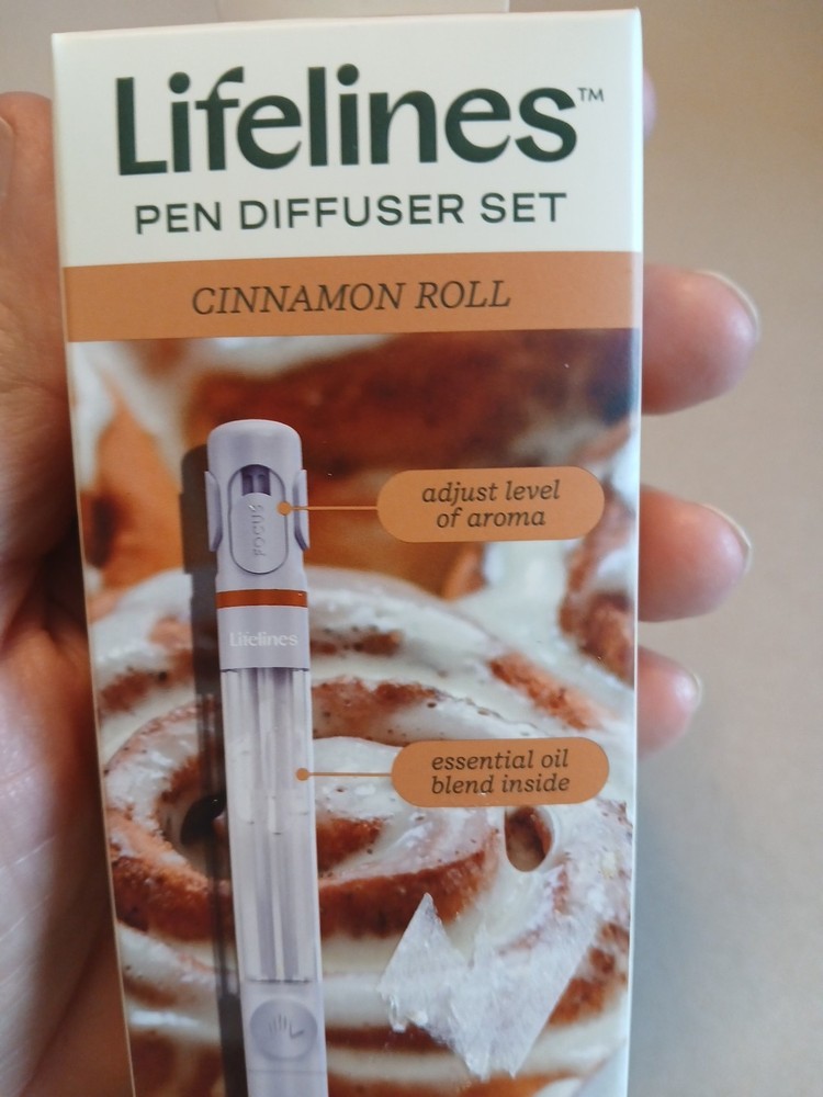 2 Lifelines Pen Diffusers with Essential Oil Blend - Cinnamon Roll And