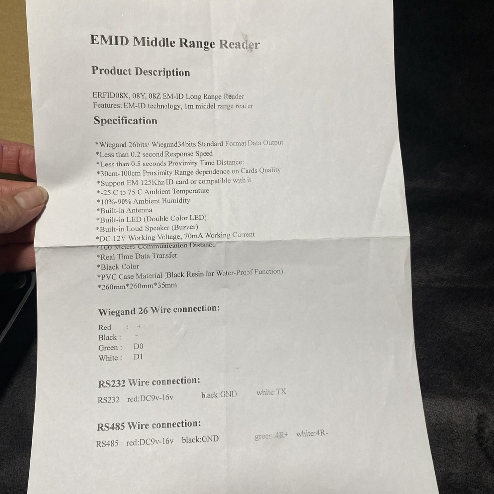 Emid Middle Range Card Reader For Access Control Parking System