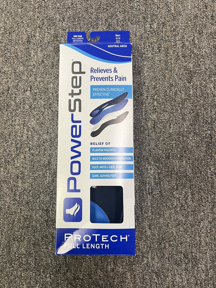 Powerstep Protech Control Full Arch Support Orthotic Insoles. 11 1/2