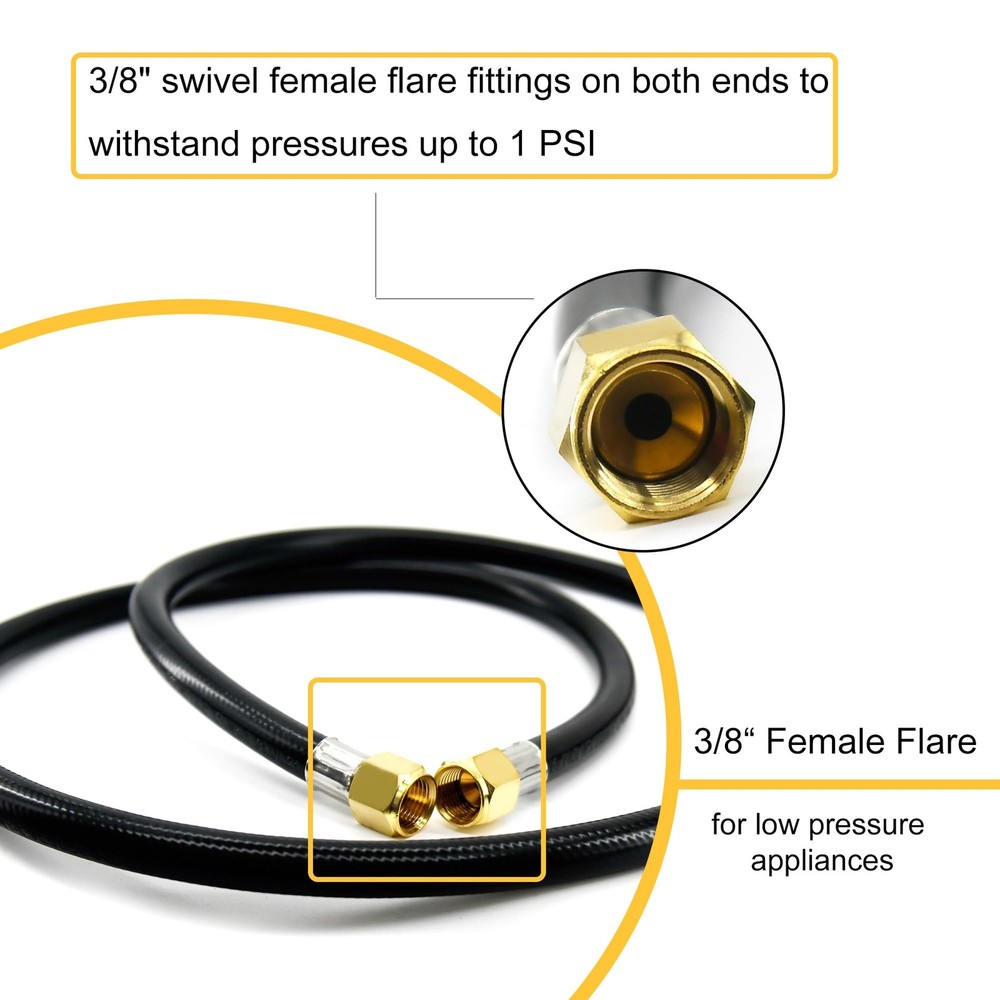 5 Feet Propane Hose Assembly Multipurpose Solution: Features 5 Feet, Black