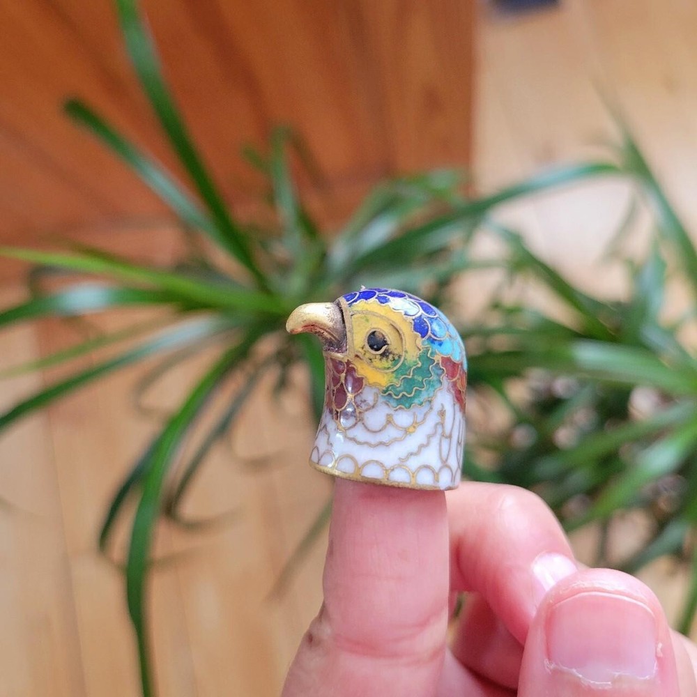 *RARE* Vintage Cloisonne Bird Thimble