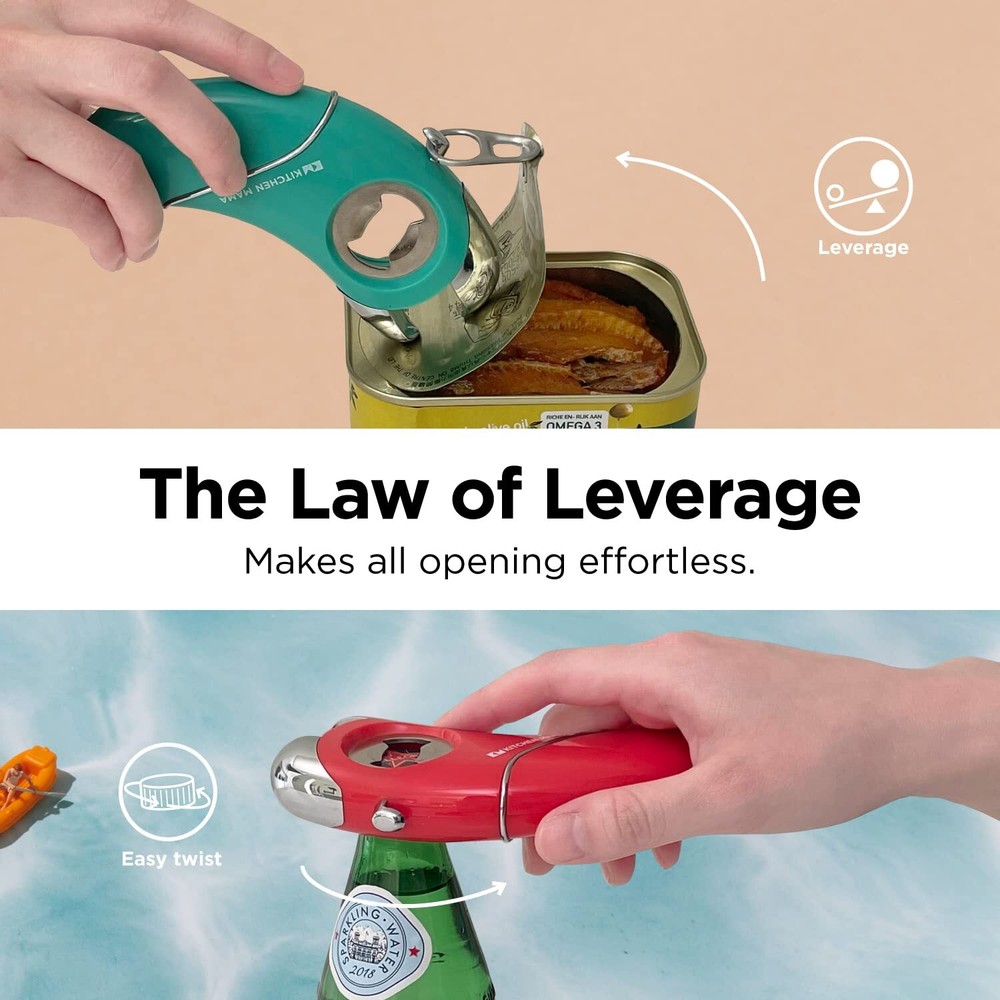 Multifunction Opener for Weak Hands Magnetic Pull Tab Jar and Bottle Opener