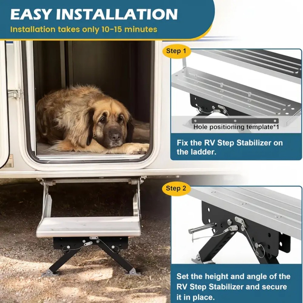 RV Step Stabilizer for Camper Steps RV Step Support stabilizer Stair Black US