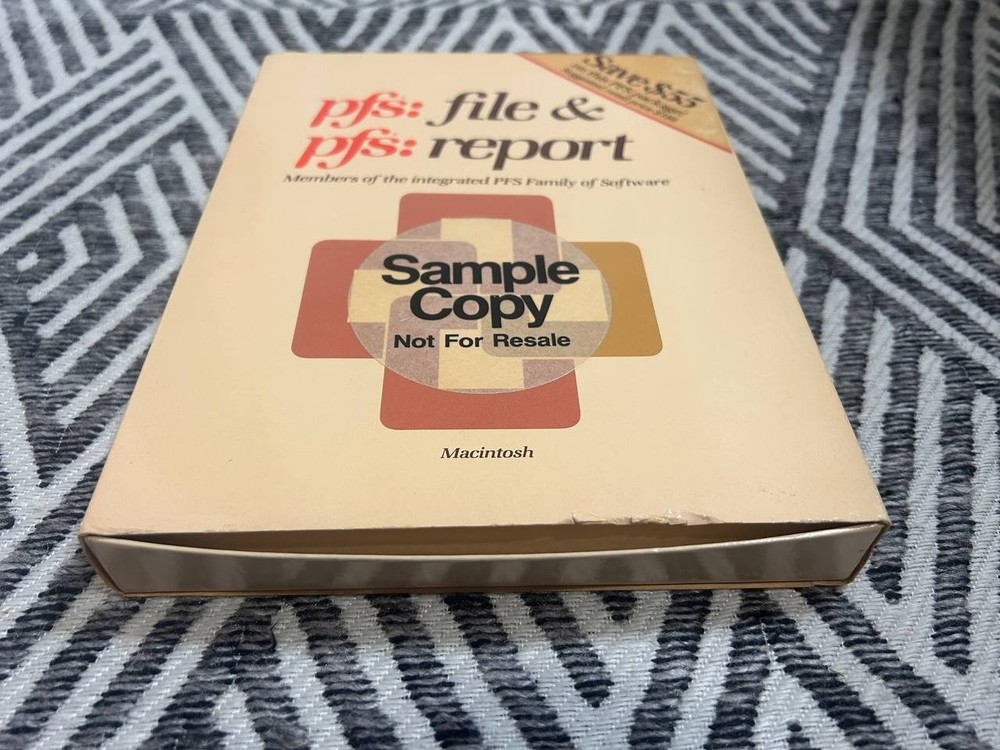 PFS File & Report Macintosh 3.5” Software w/ Box Manuals Sample Copy