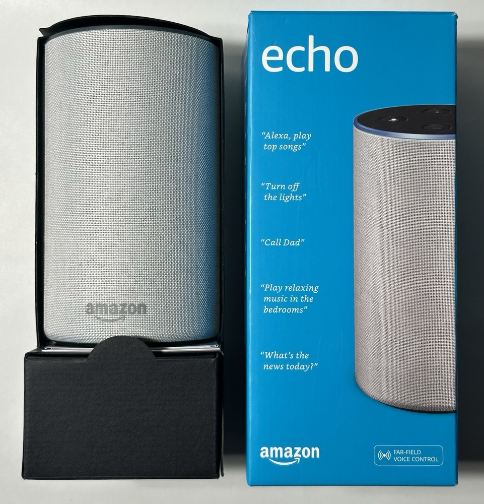 Amazon Echo (2nd Generation) Smart Assistant - Sandstone Fabric - XC56PY