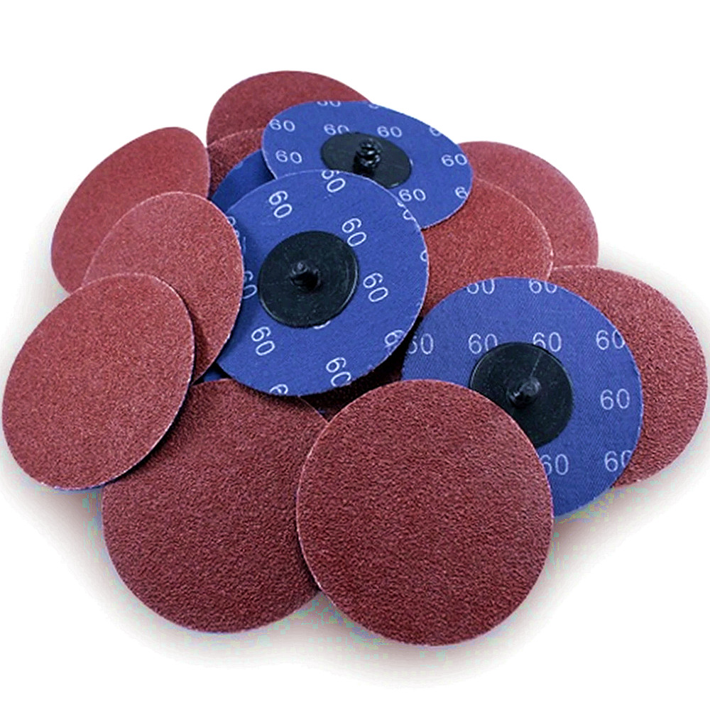 Quick Change Roll Lock Disc 50Pcs 60Grit 3 inch Sanding Discs for Surface Prep