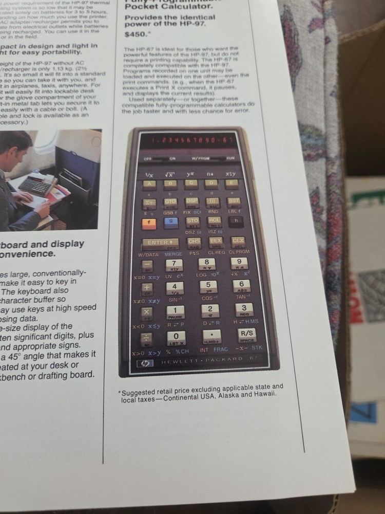 HP -97 + HP -67 CALCULATOR ADVERTISEMENT
